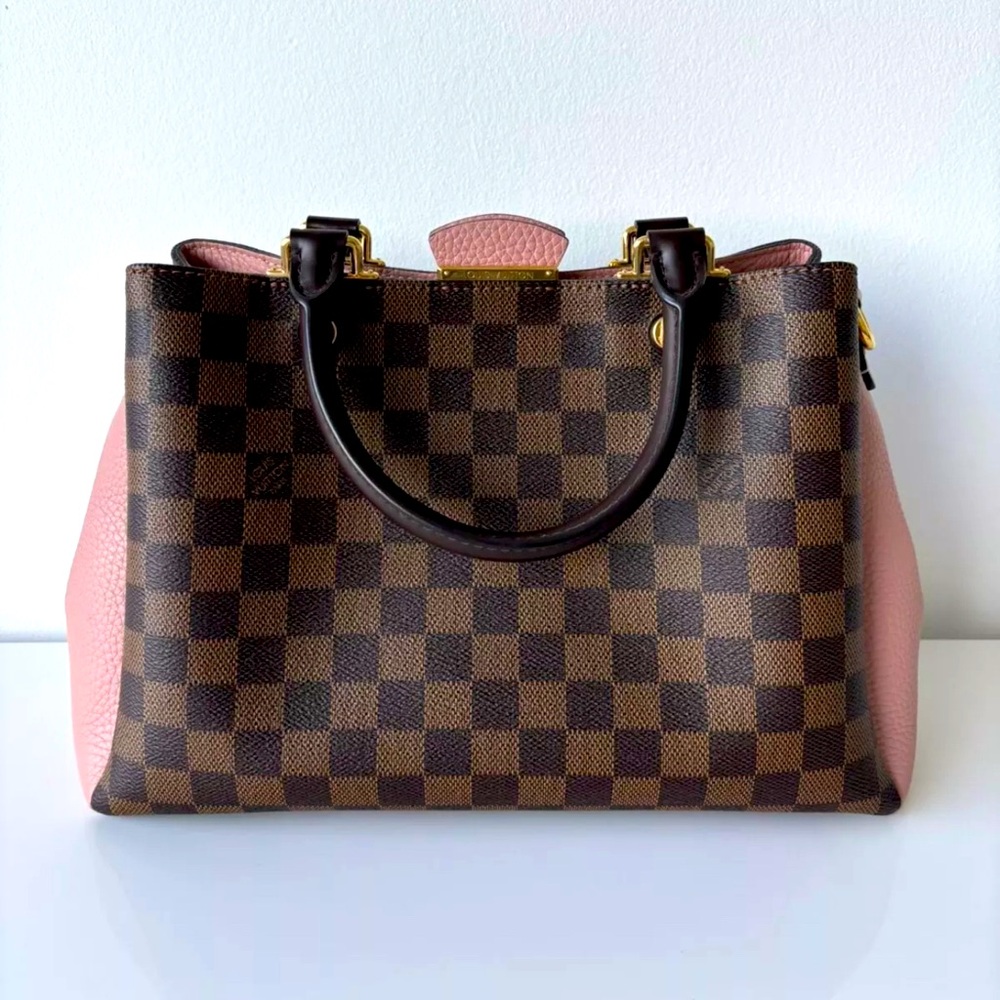 LOUIS VUITTON Damier Ebene Cuir Taurillon Brittany Magnolia